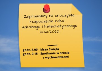 Rozpoczęcie roku szkolnego 2021/2022