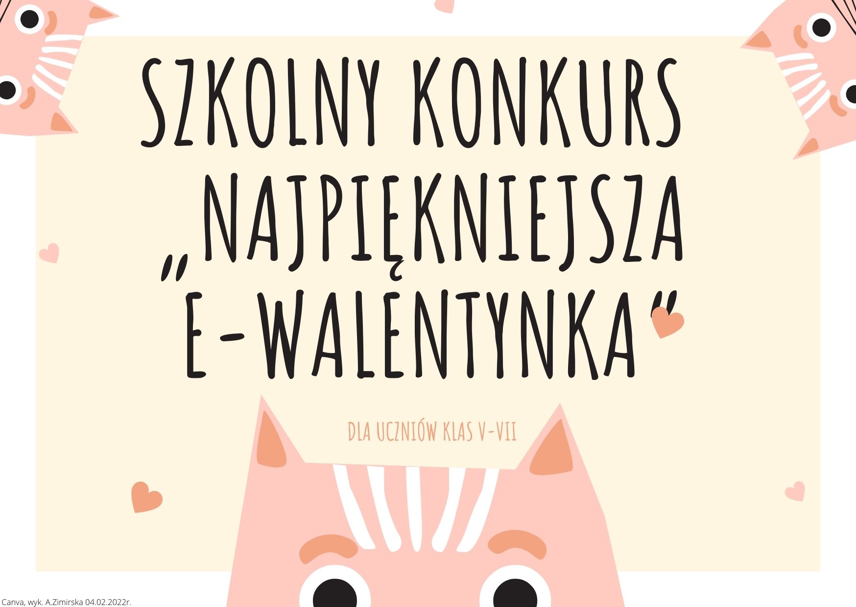 Szkolny konkurs pt. „Najpiękniejsza e-walentynka”.