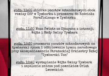 Zapraszamy do udziału w obchodach Święta Niepodległości w Tymbarku