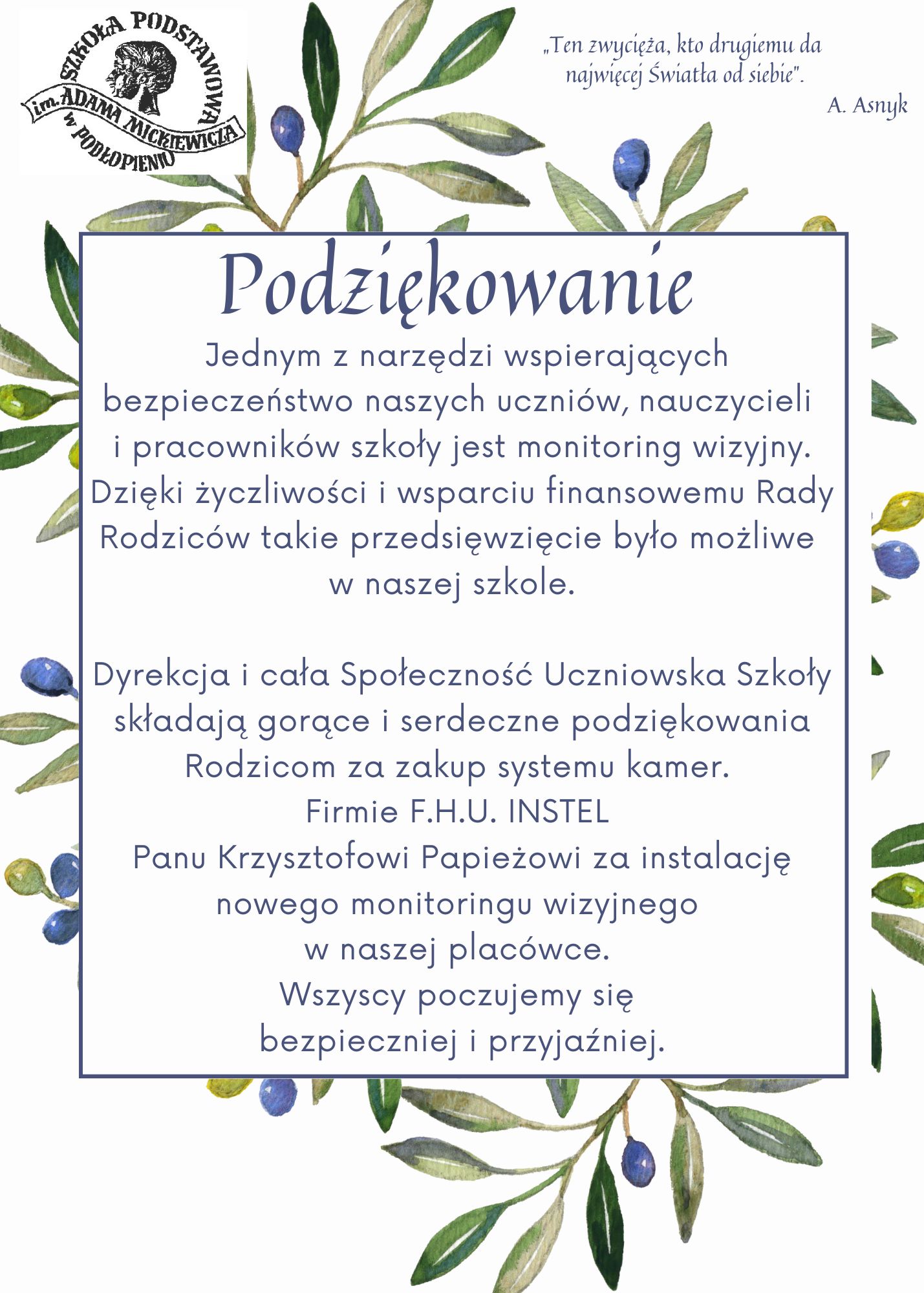 Podziękowania