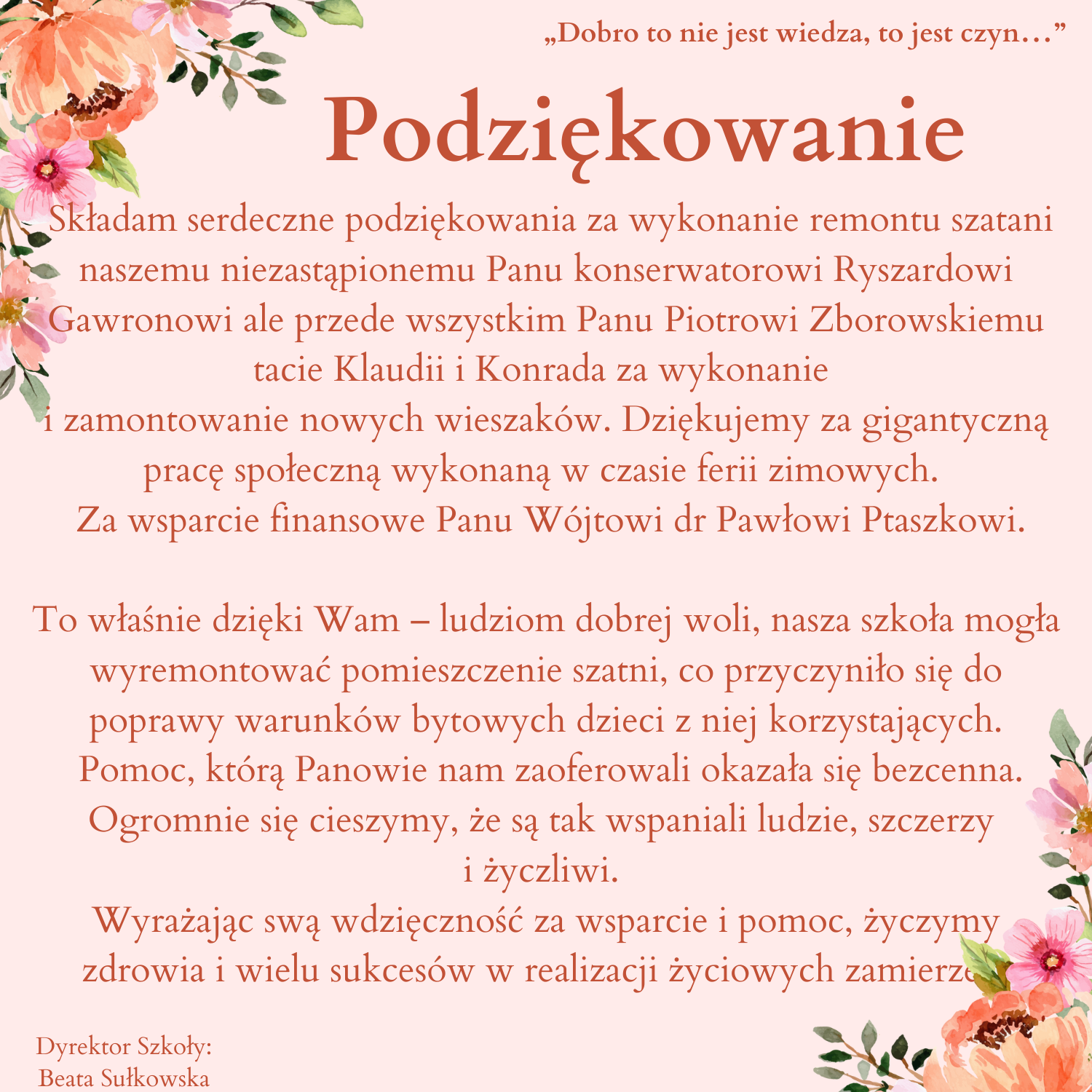 Podziękowania