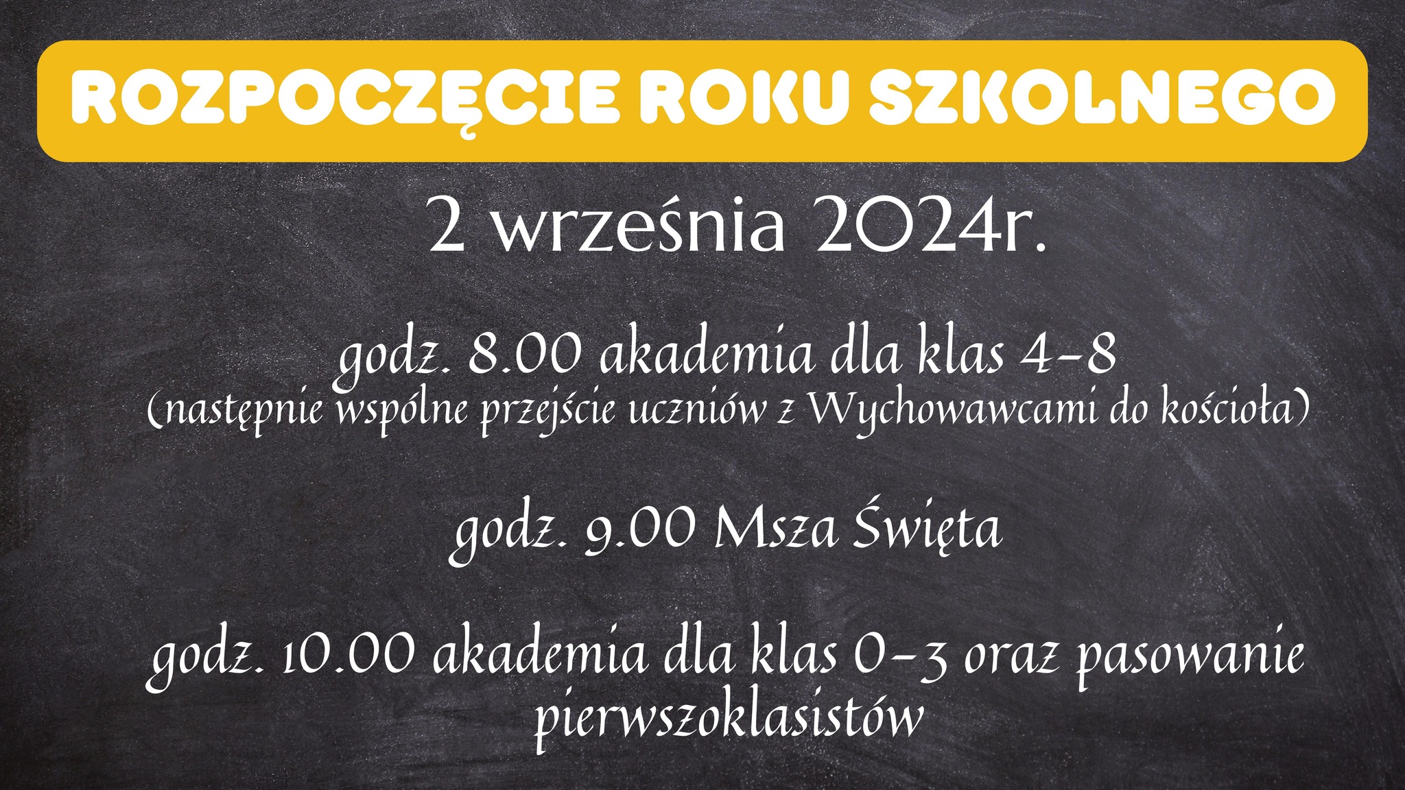 Rozpoczęcie roku szkolnego 2024/2025