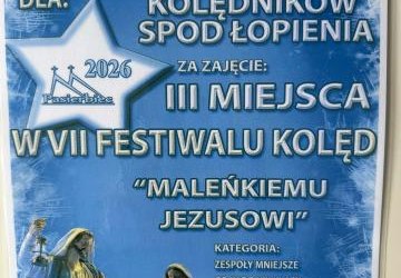 Kolędnicy spod Łopienia zdobyli III miejsce podczas VII Festiwalu Kolęd „Maleńkiemu Jezusowi” w kategorii zespoły mniejsze 👏🎄