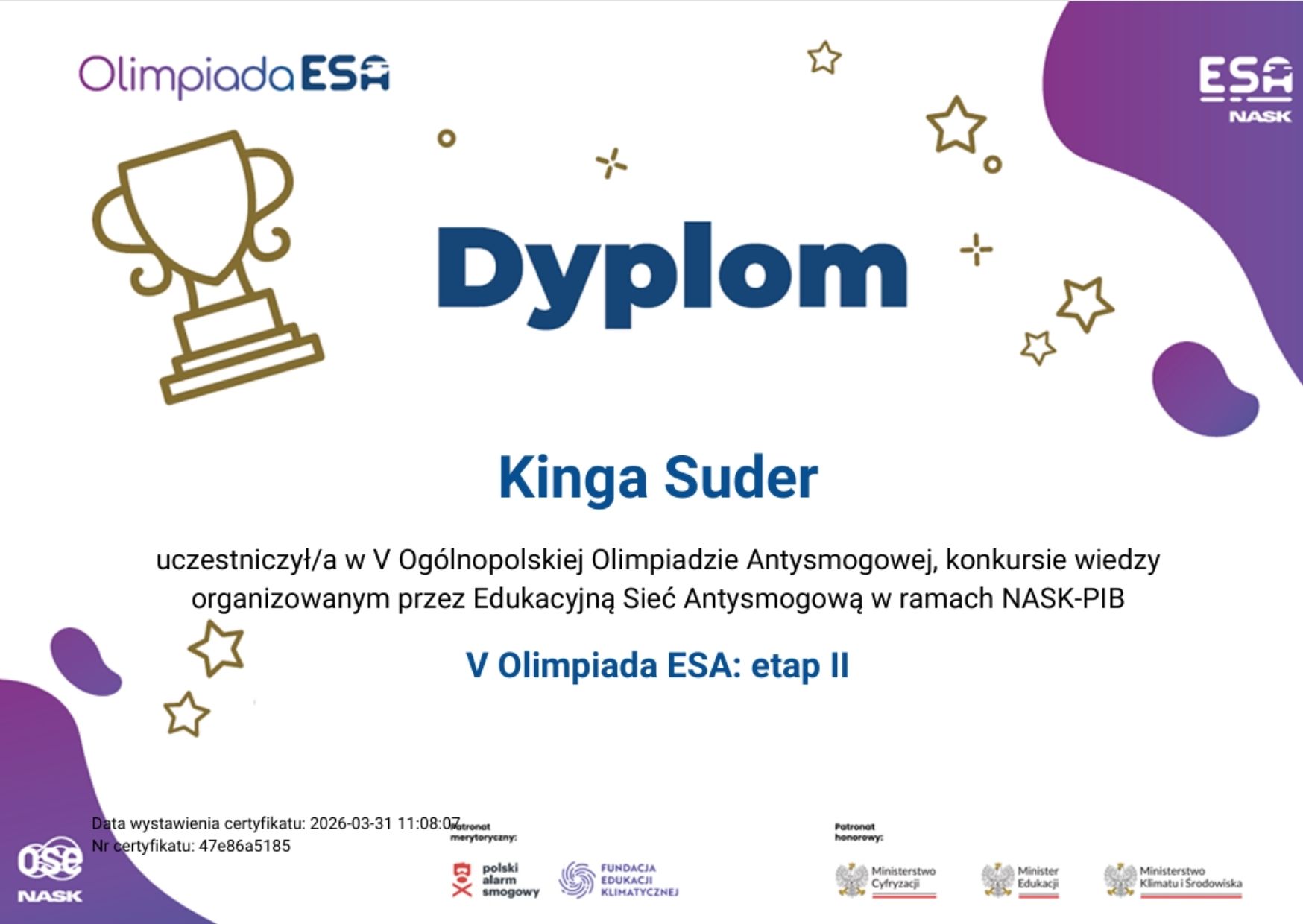 Kolejny sukces naszej uczennicy!